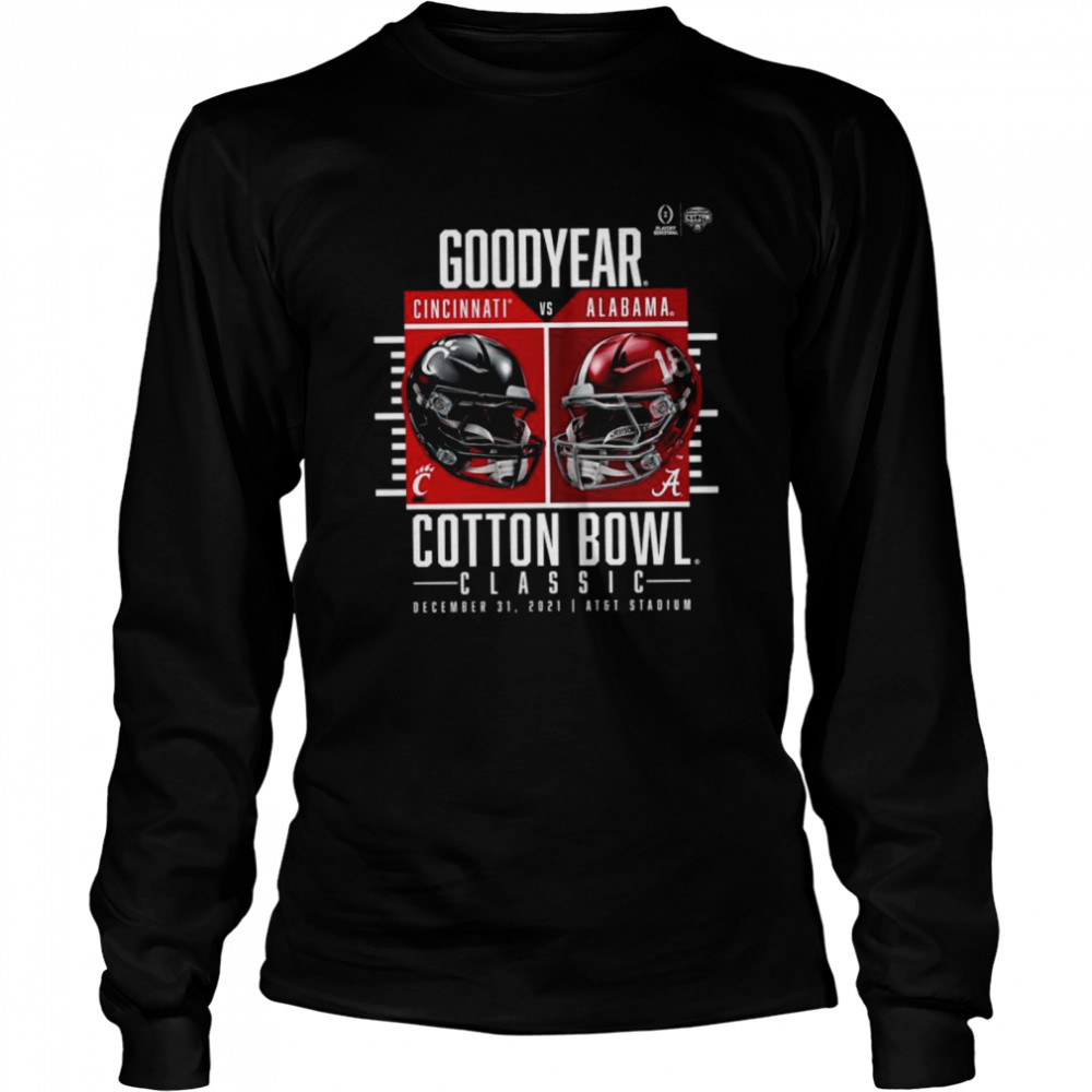 Alabama Crimson Tide vs Cincinnati Bearcats Football Playoff 2021 Cotton Bowl T- Long Sleeved T-shirt
