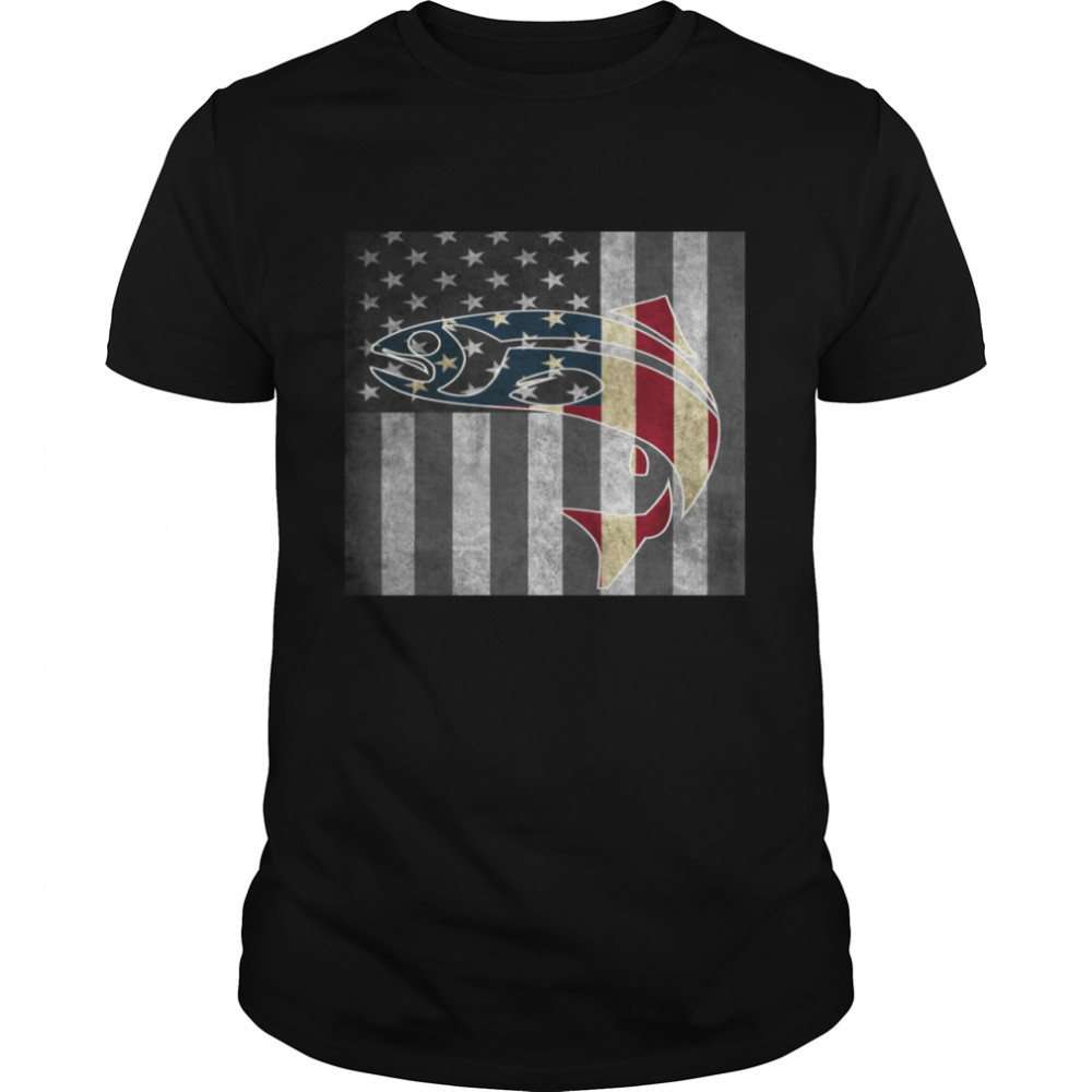 American fish patriot flag Classic Men's T-shirt