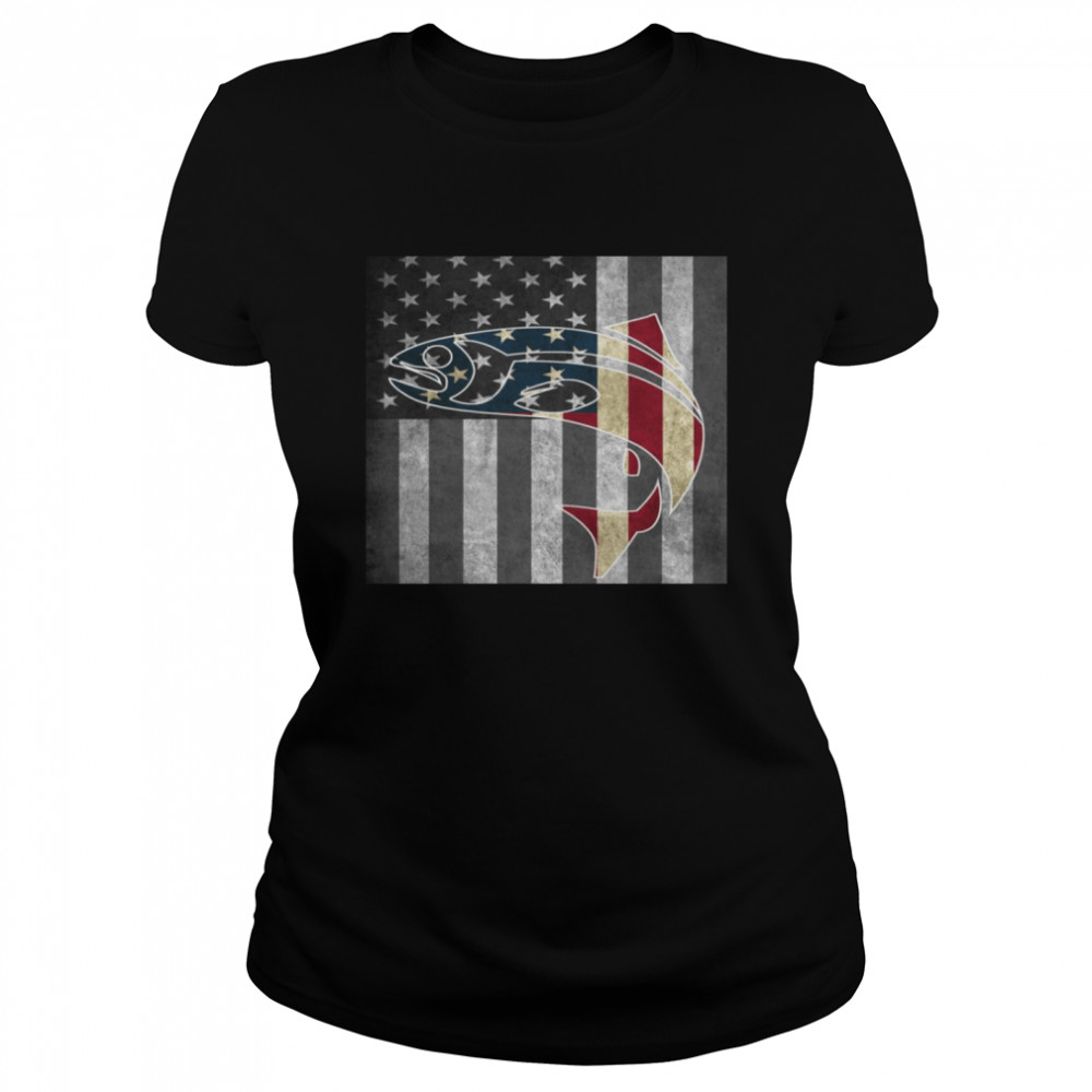 American fish patriot flag Classic Women's T-shirt