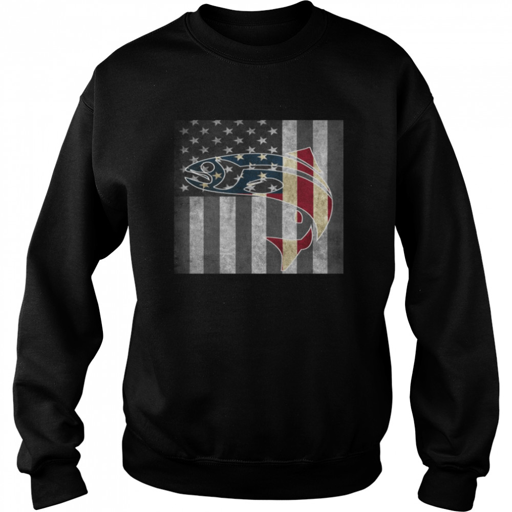 American fish patriot flag Unisex Sweatshirt
