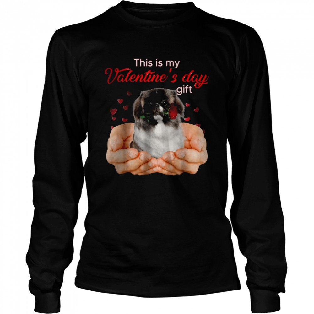 Pekingese This Is My Valentine’s Day Pajama T- Long Sleeved T-shirt