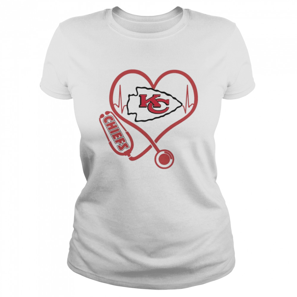 Nurse Love Kansas City Chiefs Heartbeat Shirt - Kingteeshop