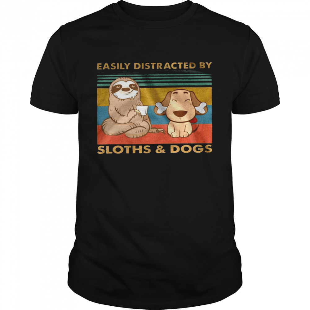 Easily distracted by sloths and dog shirt Classic Men's T-shirt