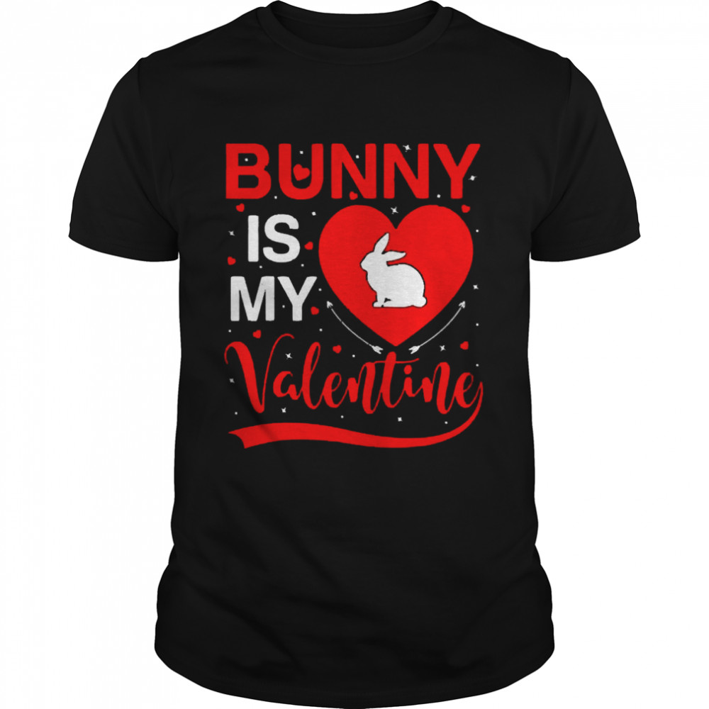 Bunny Is My Valentine Heart Bunny Valentines Day  Classic Men's T-shirt
