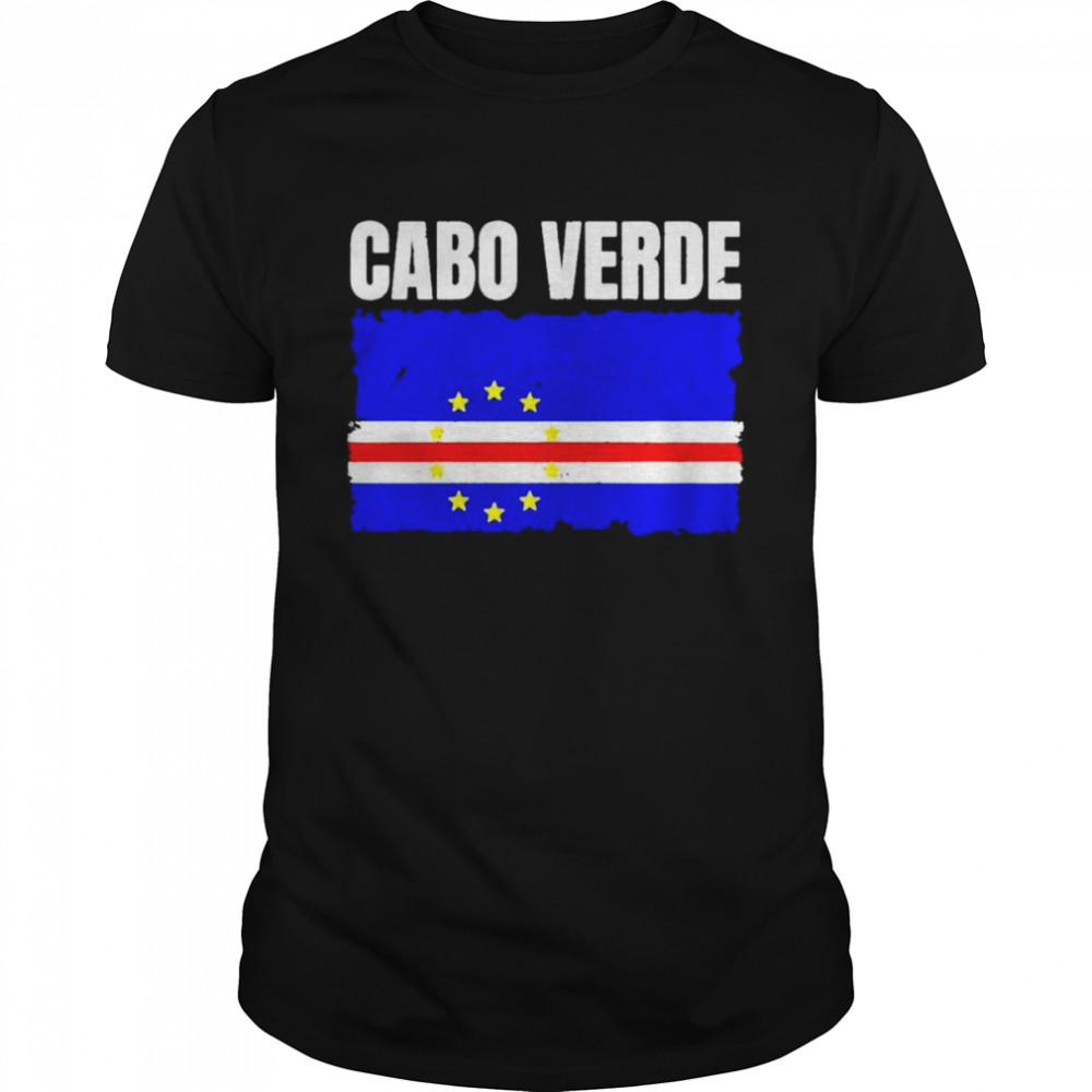 Cabo Verde Flag Print Cape Verdean  Classic Men's T-shirt