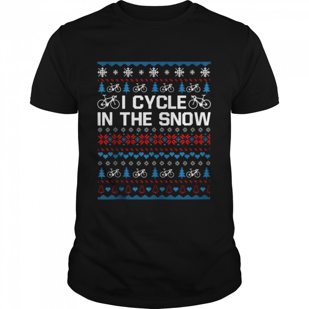 I Cycle In The Snow Santa Cyclist Christmas Costume Shirt