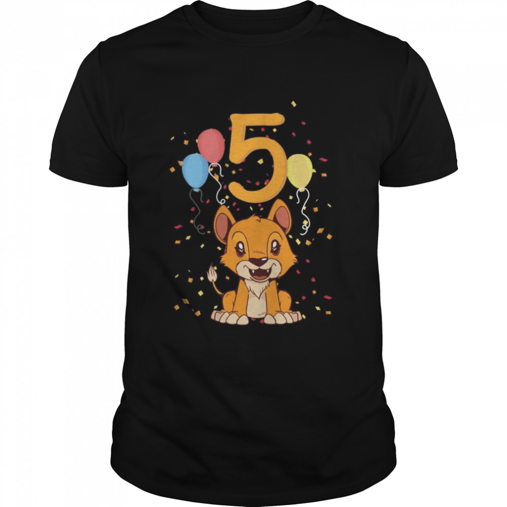 Erster Geburtstag Löwe Kinder 5. Geburtstag Löwe Langarmshirt Shirt