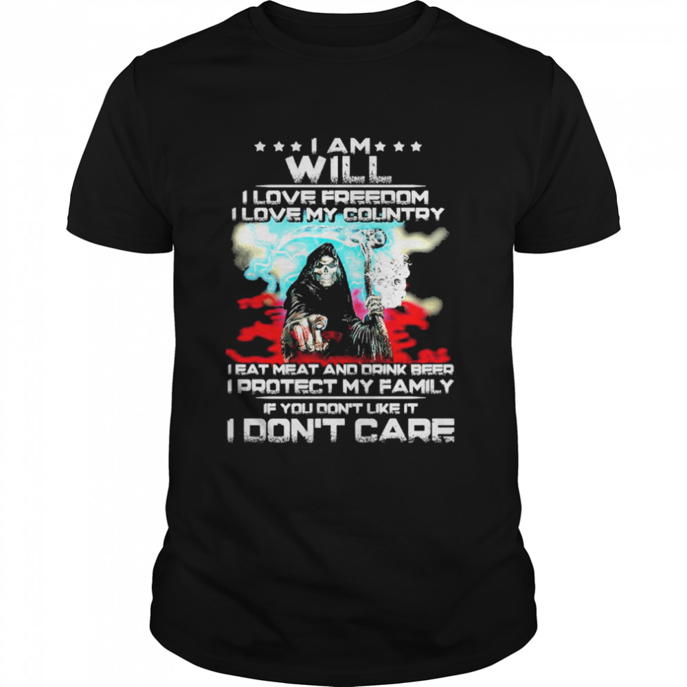 Death Skull I Am Will I Love Freedom L Love My Country Shirt