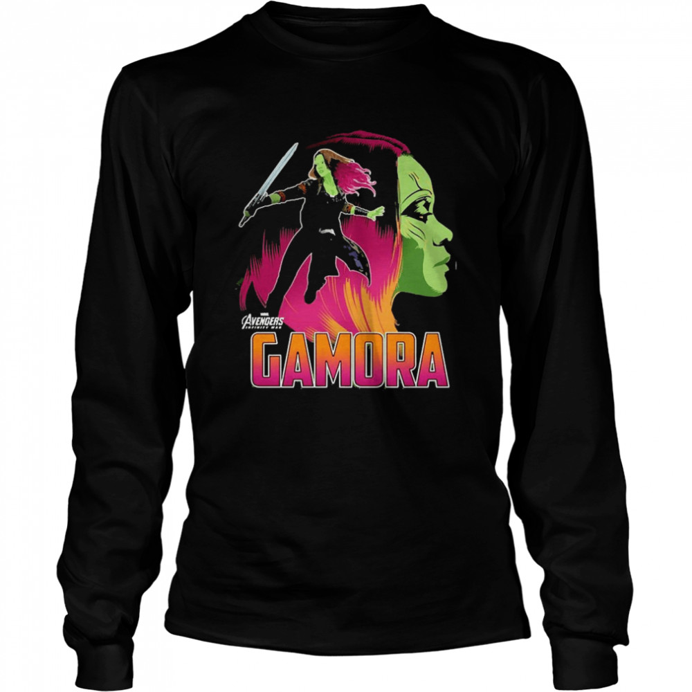 Marvel Infinity War Gamora Head Profile Graphic Long Sleeved T-shirt