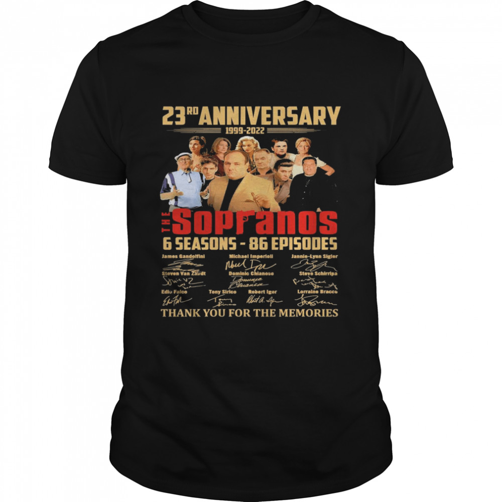 The Sopranos 23rd Anniversary 1999-2022 Thank You For The Memories Signatures Classic Men's T-shirt