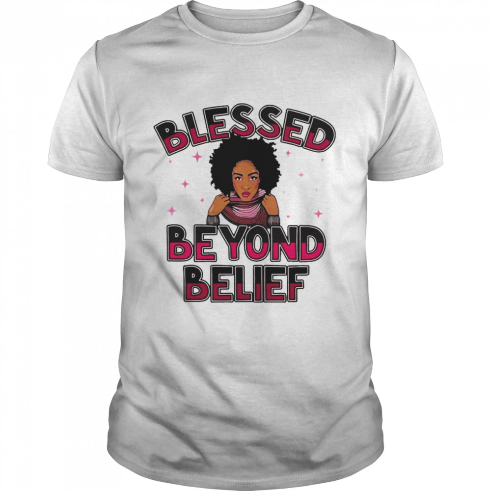 Blessed Beyond Belief Afro Lola Purple Shirt