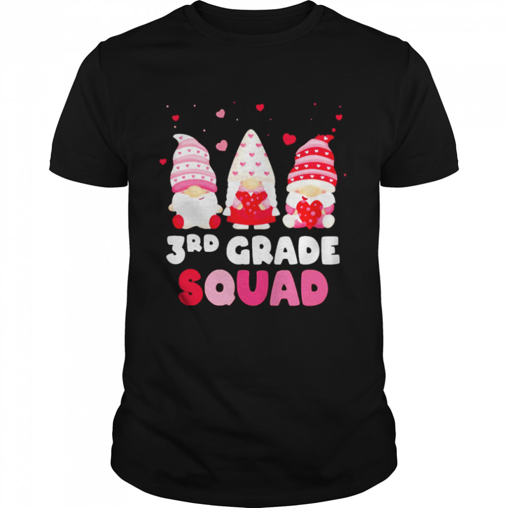 Happy Valentines Day Gnome 3rd Grade Squad Shirt