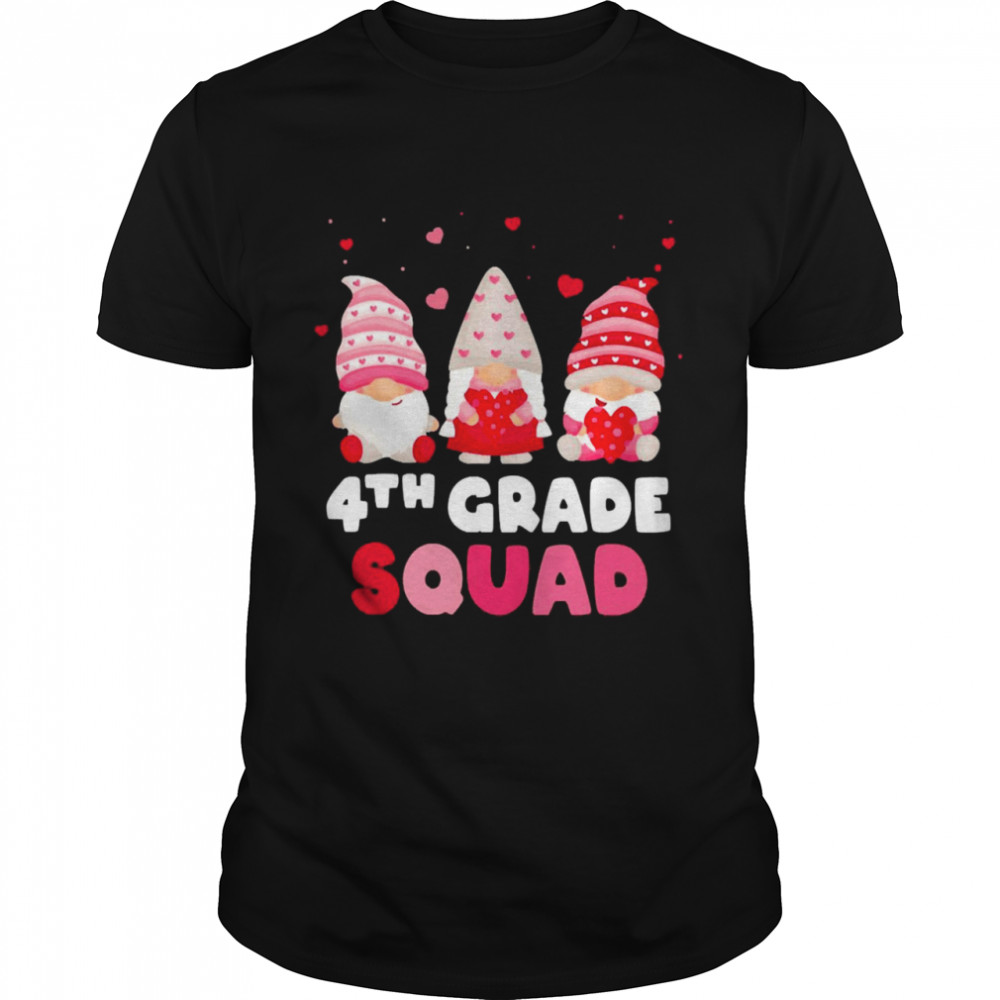 Happy Valentines Day Gnome 4th Grade Squad  Classic Men's T-shirt