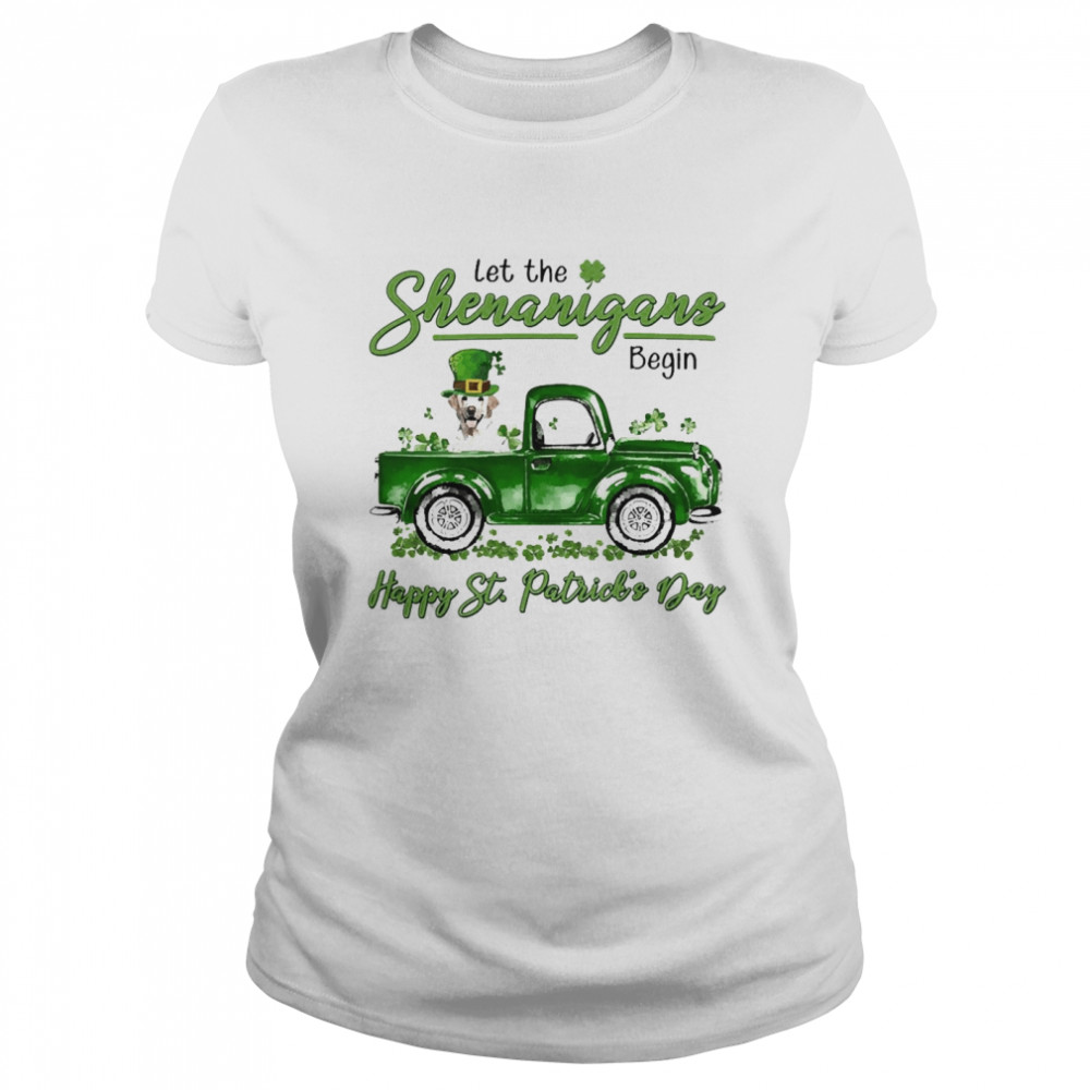 Yellow Labrador Let The Shenanigans Begin Happy St. Patrick’s Day Classic Women's T-shirt