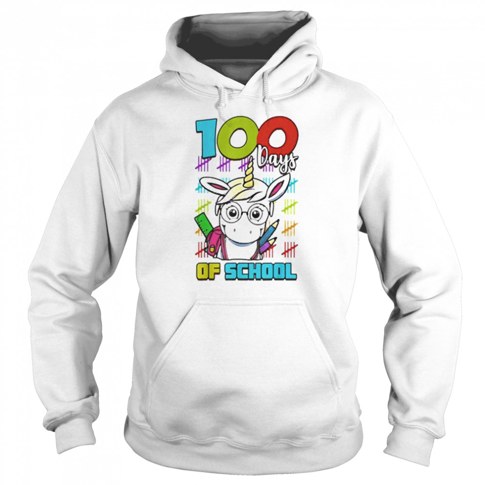 100 Days Of School Unicorn 100 Days Smarter 100th Day  Unisex Hoodie