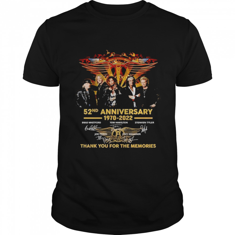 Aerosmith 52nd Anniversary 1970 2022 thank you for the memories shirt