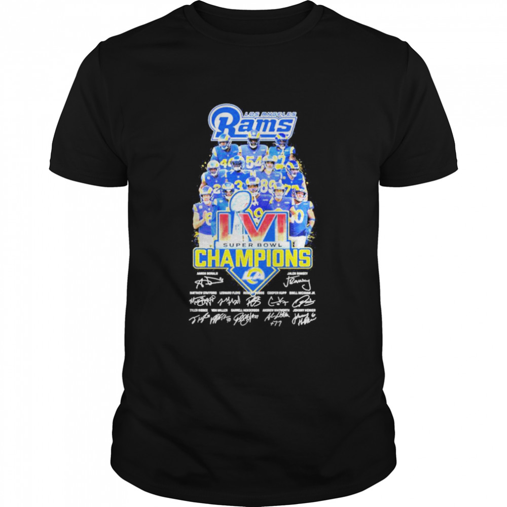 Super Bowl Lvi Los Angeles Rams Champions All Player Signatures T-Shirt -  Kingteeshop