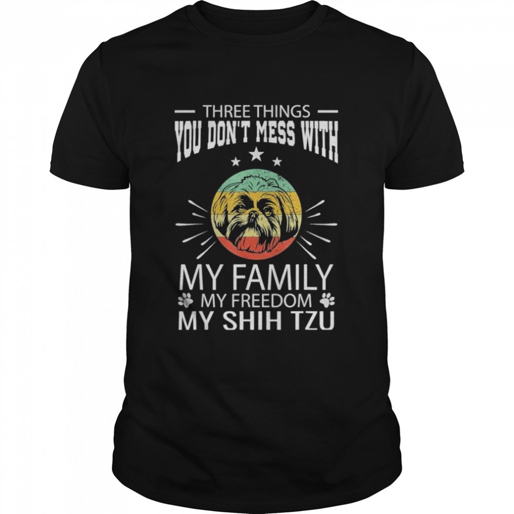 Three Things You Don’t Mess With Shih Tzu 4th Of July shirt Classic Men's T-shirt