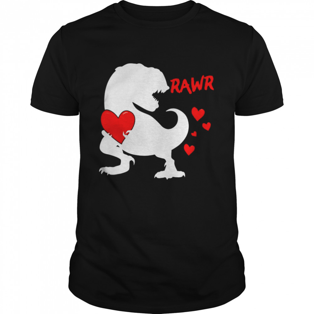 Rawr TRex Girls Boys Dinosaur Valentines Day TRex Shirt