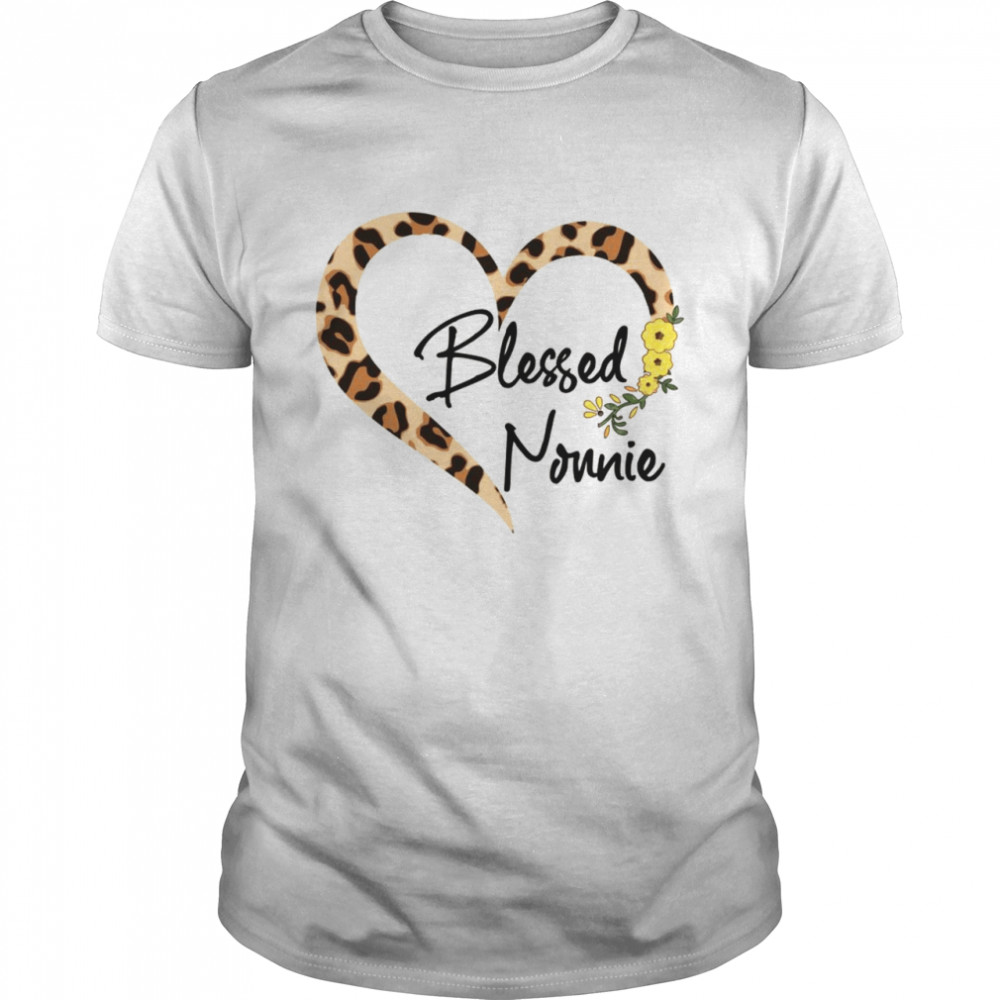 Blessed Nonnie Flower Leopard Heart  Classic Men's T-shirt