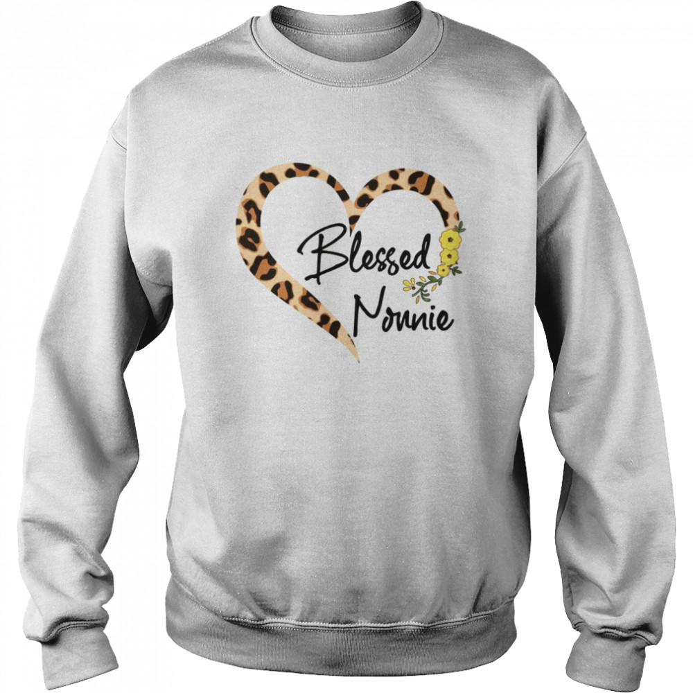 Blessed Nonnie Flower Leopard Heart  Unisex Sweatshirt