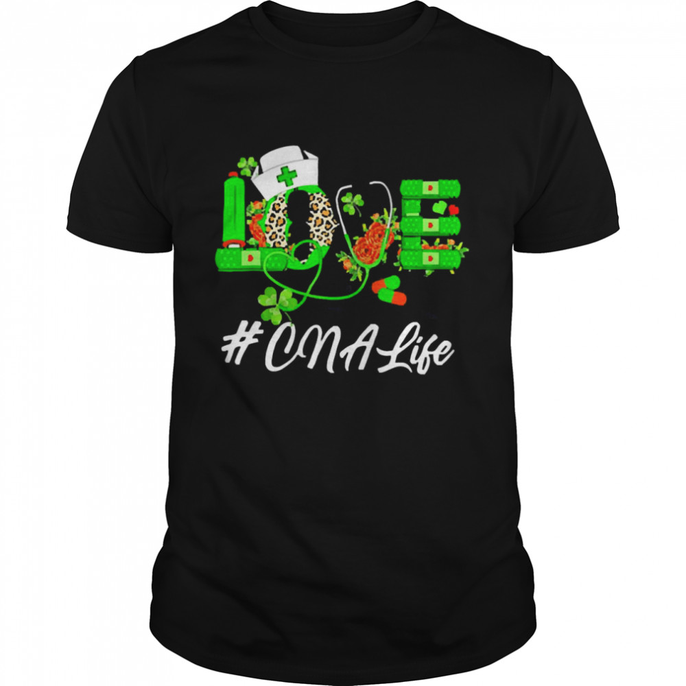 Love CNA Life Leopard Shamrock St Patricks Day Shirt