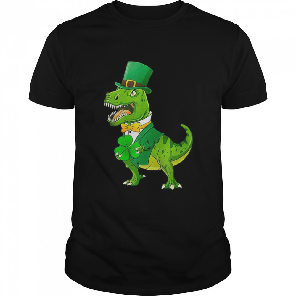 Leprechaun Irish Trex Dinosaur St Patrick Day Boys Kid Shirt