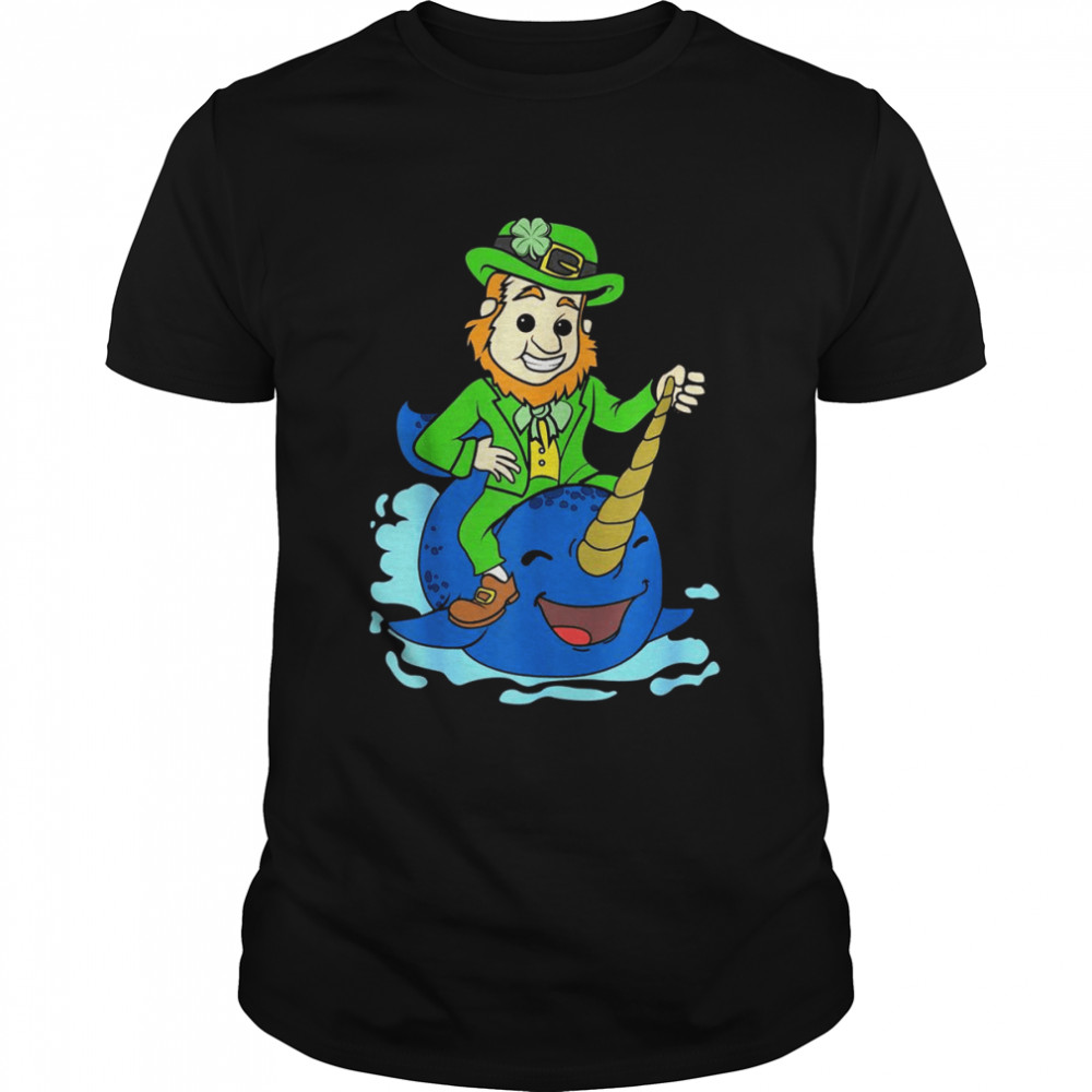 Narwhal St Patricks Day Shirt Irish Leprechaun Boys Shirt