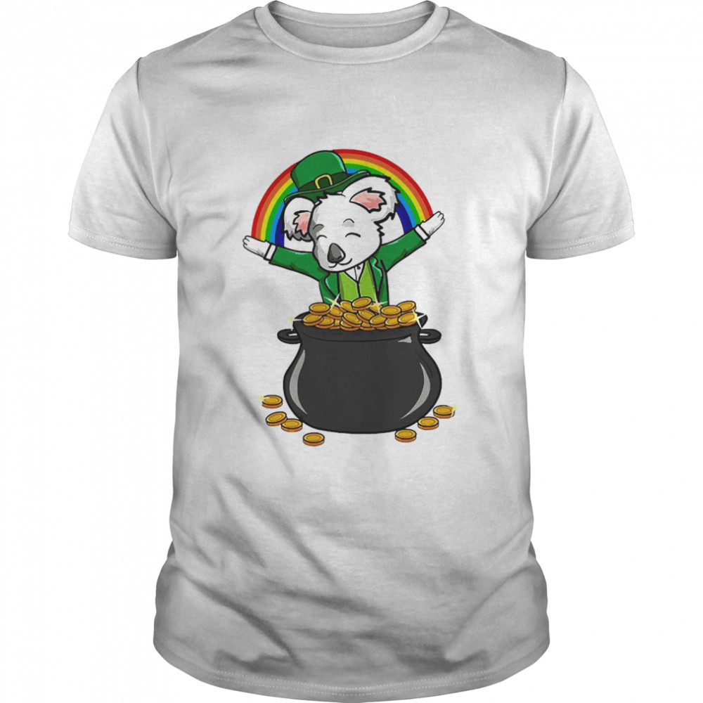 St Patrick Koala Pot Of Gold Lucky Rainbow Adult Kids Shirt