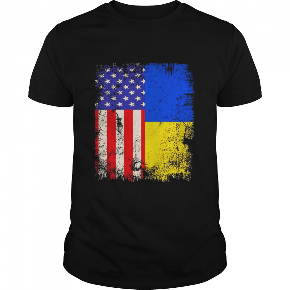Support Ukraine American Born Ukrainian Roots T-Shirt