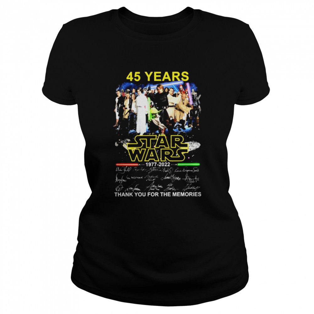 45 Years Star Wars 1977 – 2022 Signatures Thank You For The Memories shirt Classic Women's T-shirt