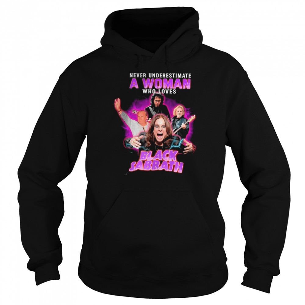 Never Underestimate A Woman Who Loves Black Sabbath shirt Unisex Hoodie