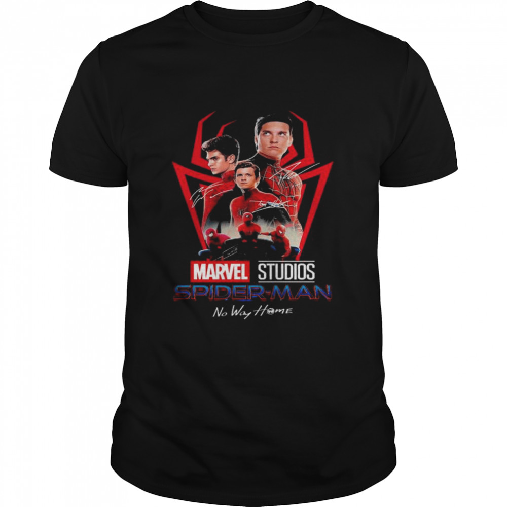 Spider Man Tom Holland Andrew Garfield Tobey Maguire Signature No Way Home T- Classic Men's T-shirt