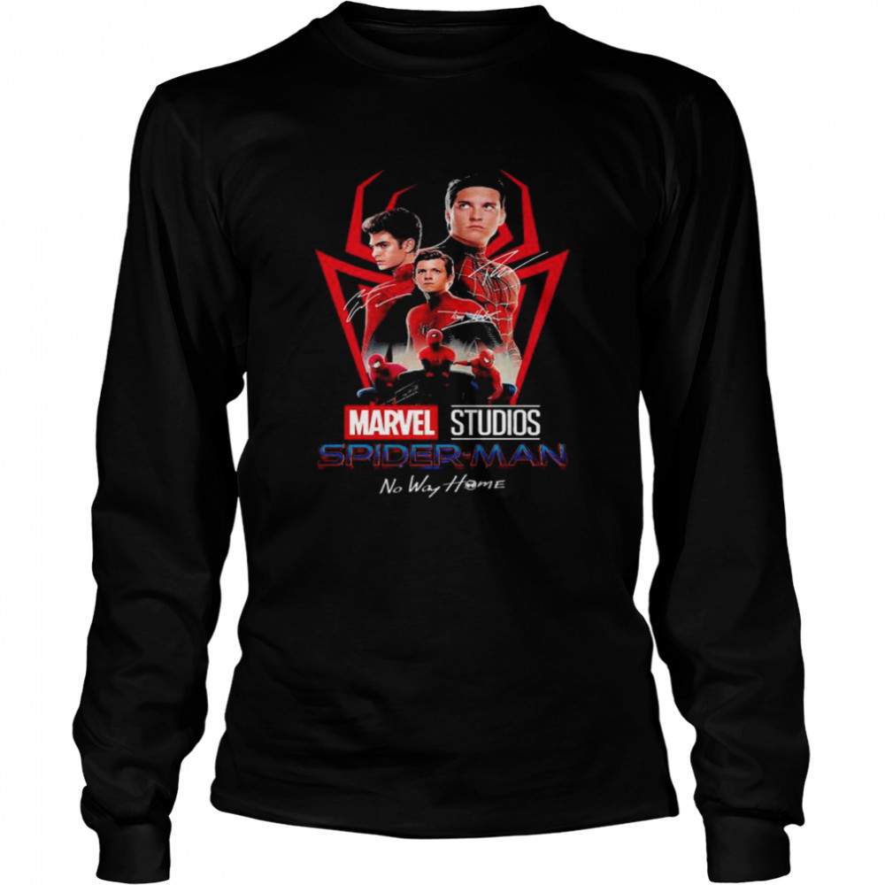 Spider Man Tom Holland Andrew Garfield Tobey Maguire Signature No Way Home T- Long Sleeved T-shirt