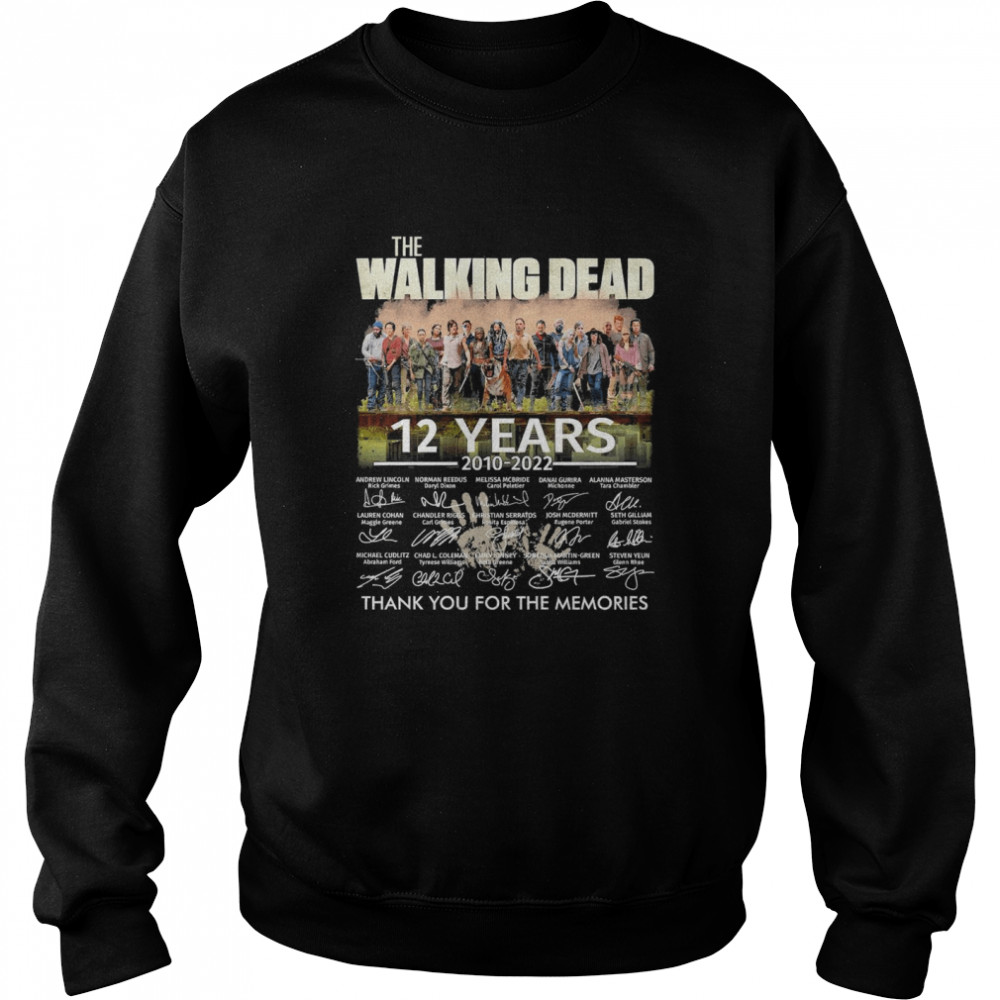 The Walking Dead 12 Years 2010-2022 Signature Thank You For The Memories Unisex Sweatshirt