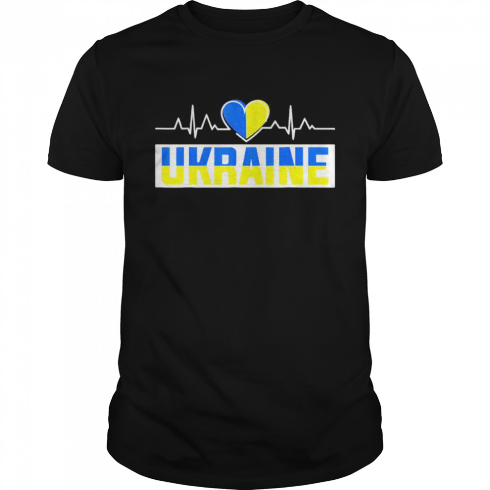 Ukraine Pride Heartbeat I Love Ukraine Flag Heart Costume Free Ukraine Shirt