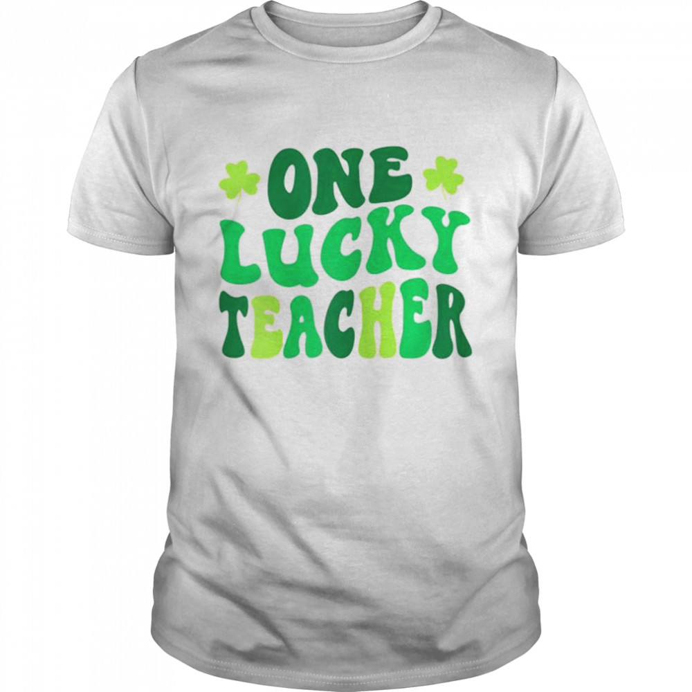 Womens One Lucky Teacher Retro Vintage St. Patrick’s Day Shirt