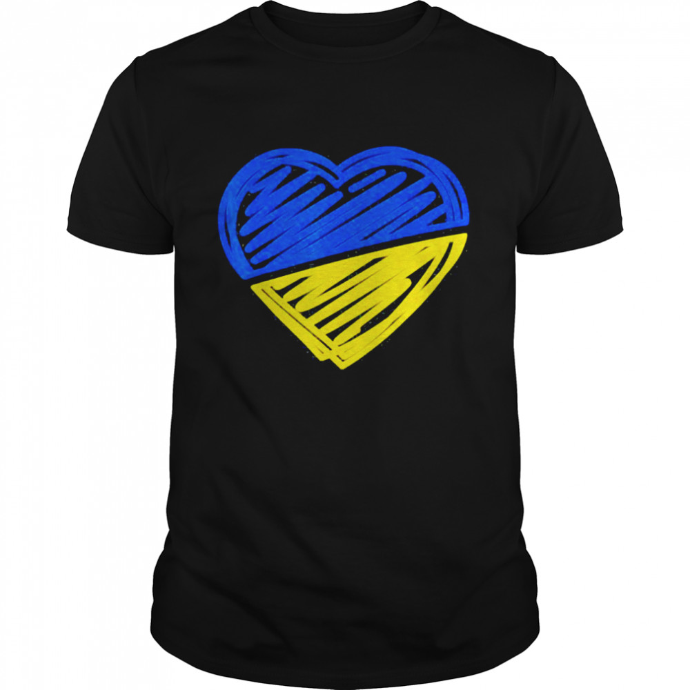 Ukraine Flag Ukrainian Heart Love Ukraine  Classic Men's T-shirt