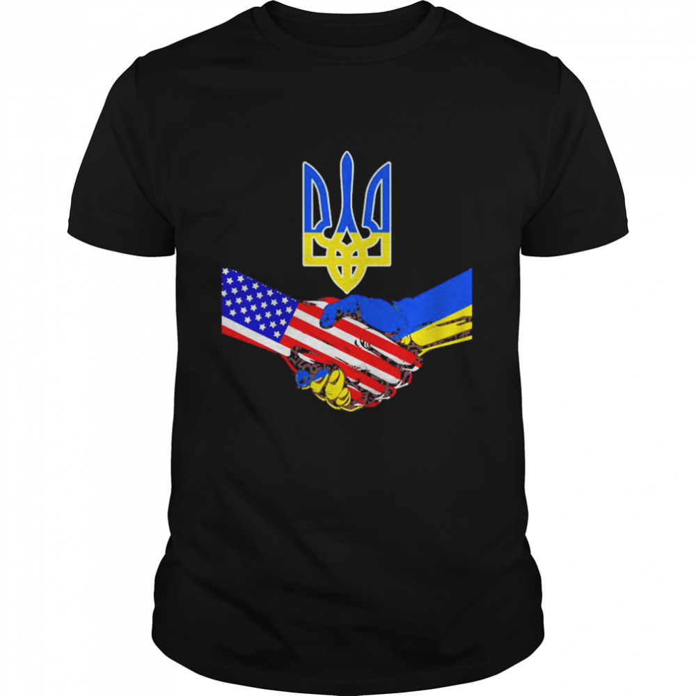 Ukrainian American Us Flag Solidarity With Free Ukraine Shirt