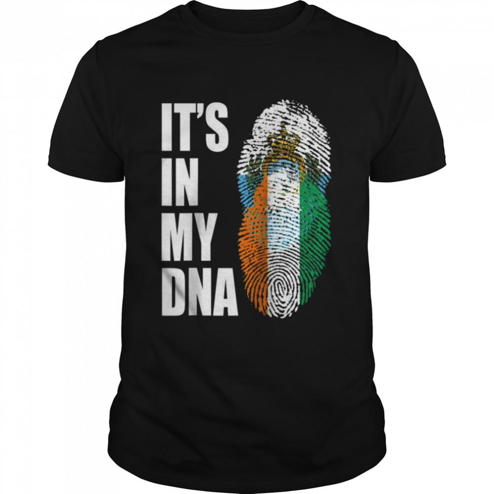 Sammarinesen And Ivorian Vintage Heritage DNA Flag  Classic Men's T-shirt