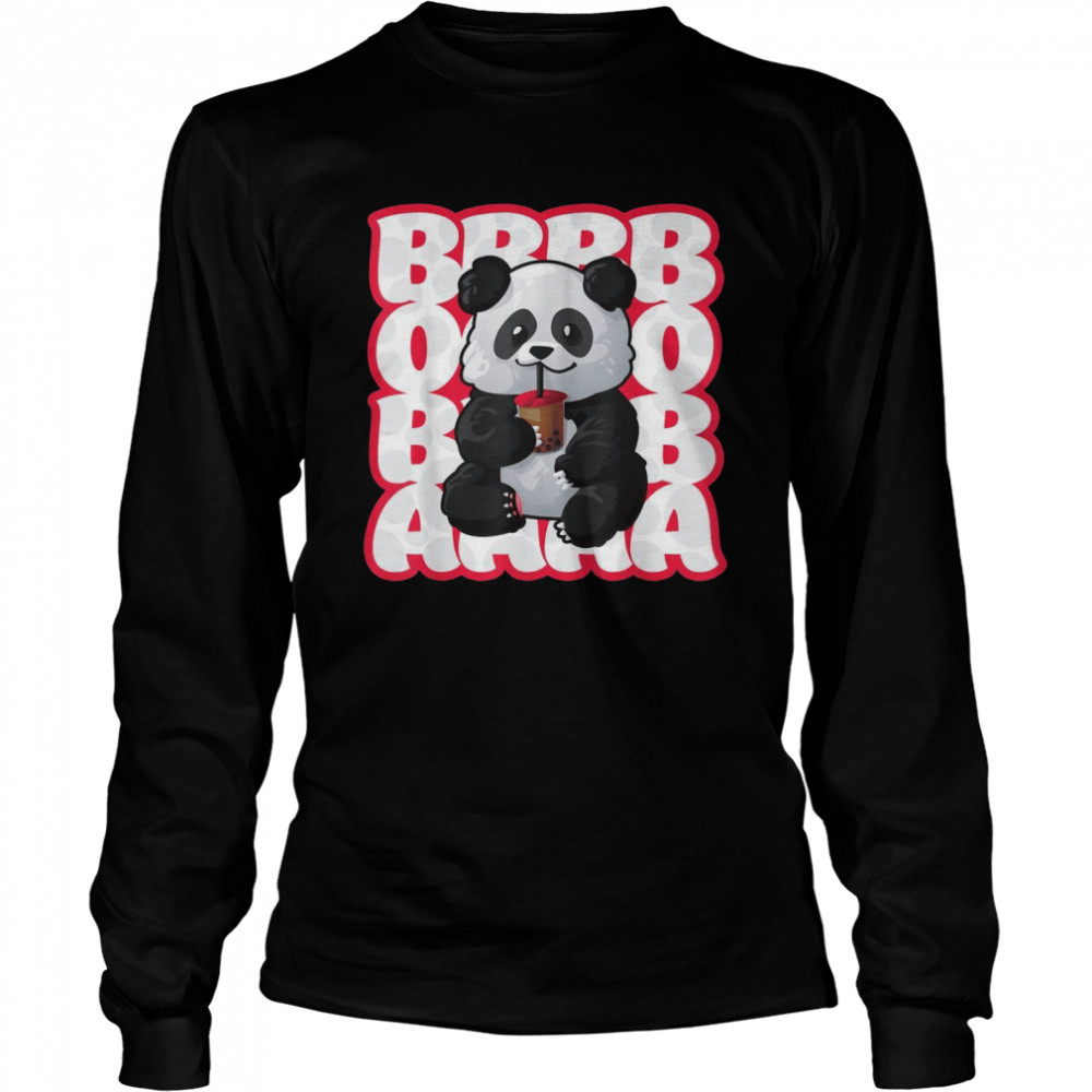  Panda Drinking Boba Tapioca Pearls Bubble Milk Tea Christmas  Long Sleeve T-Shirt : Clothing, Shoes & Jewelry