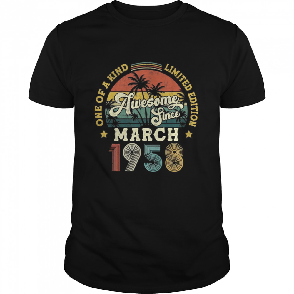 Awesome Since March 1958 Vintage 64th Birthday Shirt