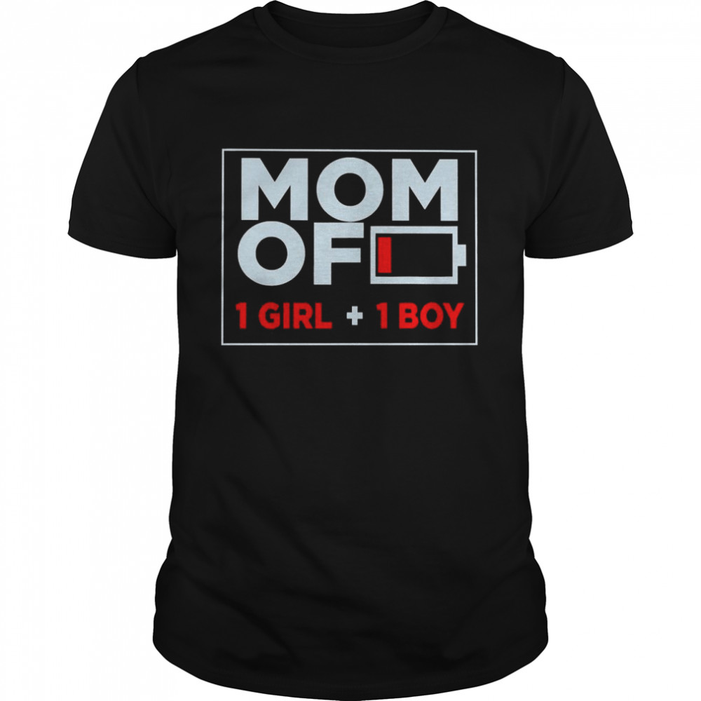 Family Lover Mom Of 1 Girl And 1 Boy Shirt