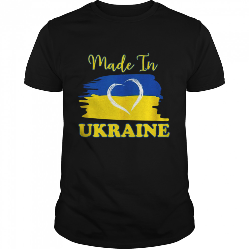Made In Ukraine Ukrainian Flag Heart Shirt