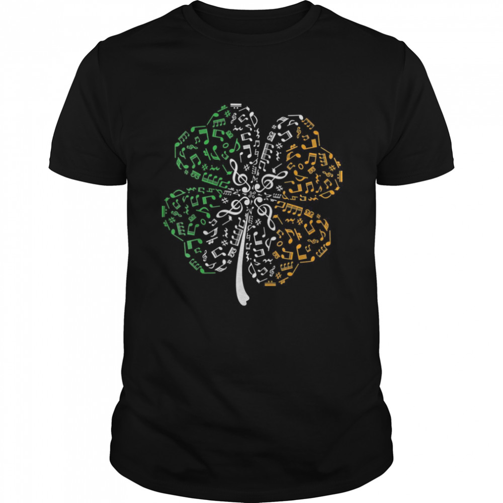 Music Note Shamrock Music St Patrick’s Day Irish Flag Shirt