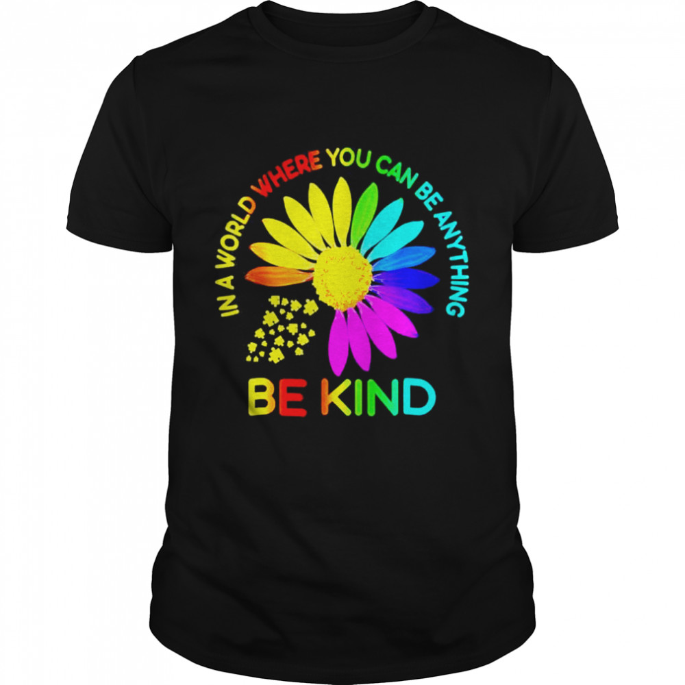 Sunflower Autism Awareness Be Kind Puzzle Mom Support Shirt