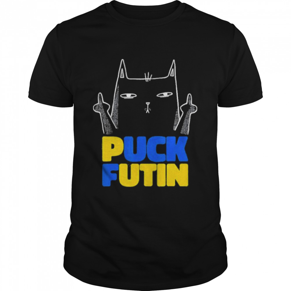 Puck Futin Stop War Stand With Ukraine Peace Cat shirt Classic Men's T-shirt