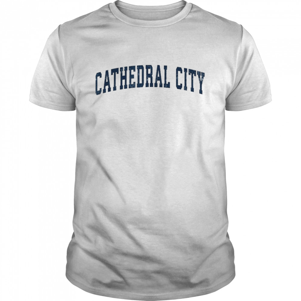 Cathedral City California Ca Vintage Sports Design Navy Desi Shirt