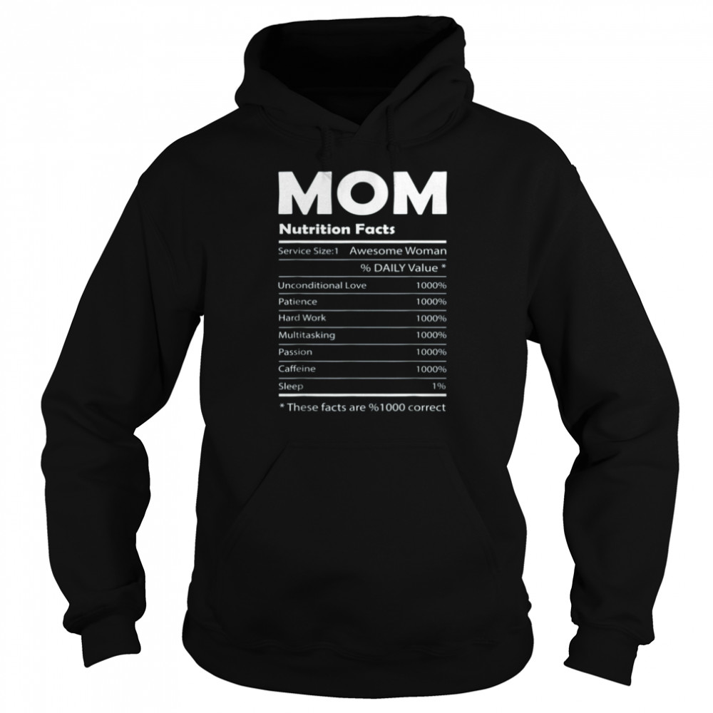 Mother's Day Mom Nutrition Facts T- Nice Mother's Day Unisex Hoodie