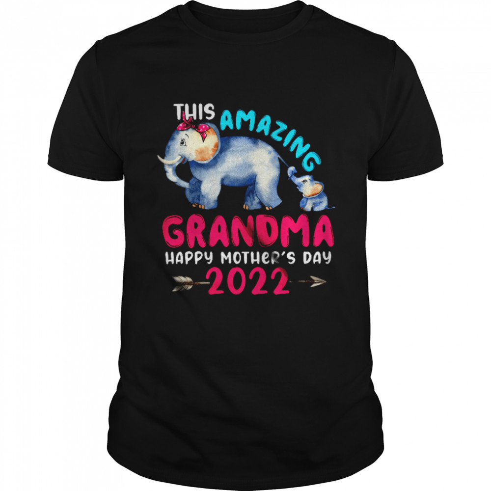 This Amazing Grandma Happy Mother's Day 2022 Cute Elephant Mom Baby Family Shirt